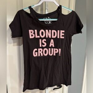Blonde Is a Group Cold Shoulder Tee – Size Small Graphic Tee Stylish & Comfy!
